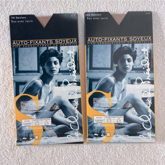 Vintage Presidents Choice Silky Stayups Stockings Pantyhose Neutral x2 - Picture 5 of 6